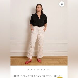 LOUP JESS RELAXED SEAMED TROUSERS - SALT